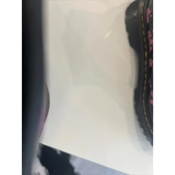 Girl's Boots Dr. Martens Pansey Fayre Boot Patent Lamper Size US 3 Black/Pink - Picture 7 of 8